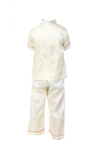 SKCC002 makes children's Tang suit, customizes boys' Tang suit style performance clothes, makes children's Tang suit style and children's Tang suit garment factory side view